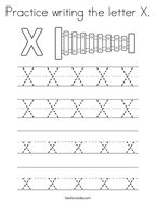 Practice writing the letter X Coloring Page