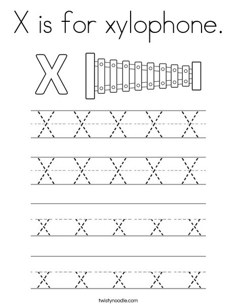 Practice writing the letter X. Coloring Page