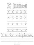 X is for xylophone. Worksheet
