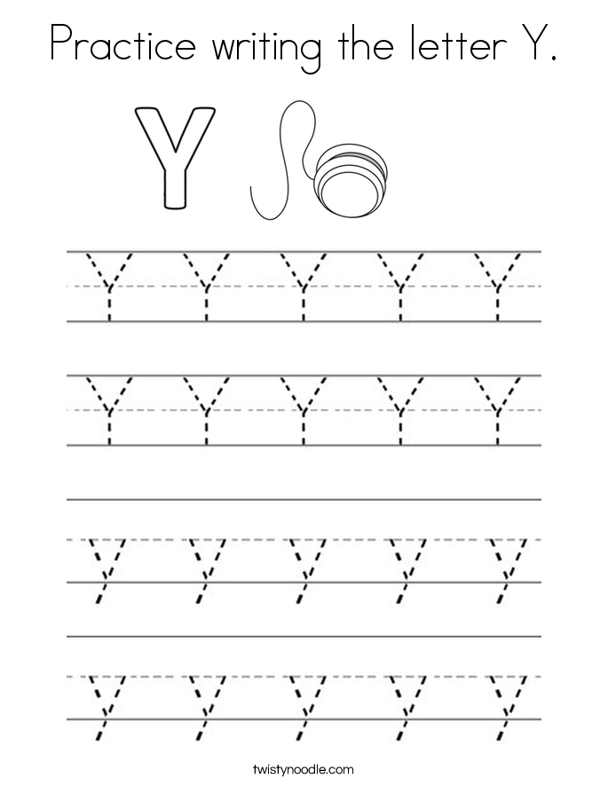 practice writing the letter y coloring page twisty noodle