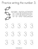 Practice writing the number 3 Coloring Page