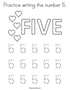 Practice writing the number 5 Coloring Page