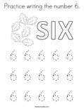 Practice writing the number 6. Coloring Page