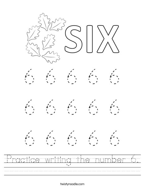 number 6 worksheet