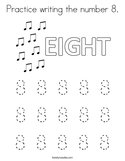 Practice writing the number 8 Coloring Page