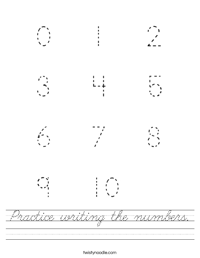 Cursive Number Writing Free Printable Worksheets On Math And Numbers