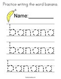 Practice writing the word banana Coloring Page