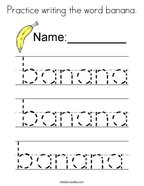 Practice writing the word banana Coloring Page
