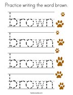 Practice writing the word brown Coloring Page