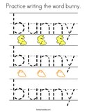 Practice writing the word bunny Coloring Page