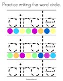 Practice writing the word circle Coloring Page