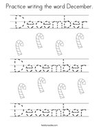 Practice writing the word December Coloring Page