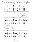 Practice writing the word dolphin Coloring Page