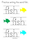 Practice writing the word fish Coloring Page