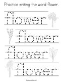 Practice writing the word flower Coloring Page
