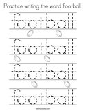 Practice writing the word football Coloring Page