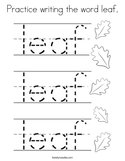 Practice writing the word leaf Coloring Page
