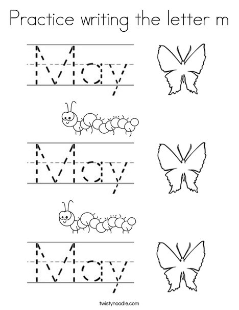 Practice writing the word May. Coloring Page