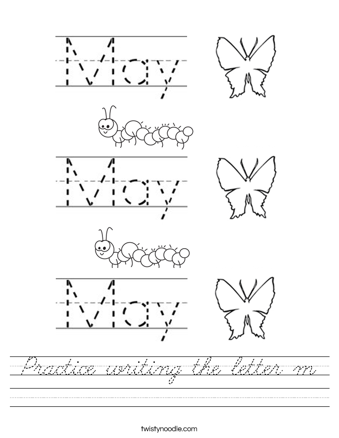 Practice writing the letter m Worksheet