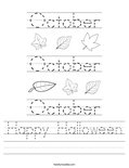 Happy Halloween Worksheet