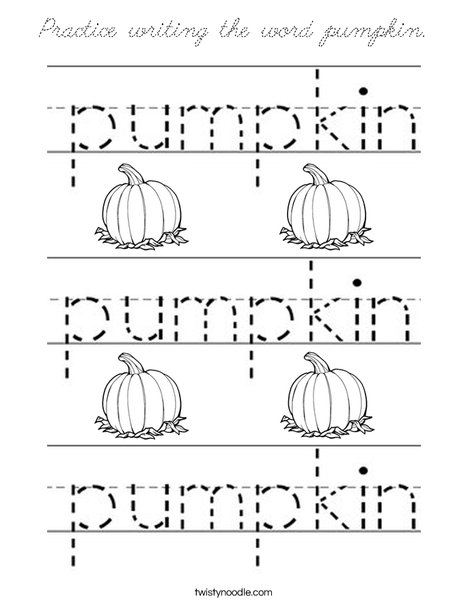 Practice writing the word pumpkin. Coloring Page