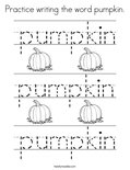 Practice writing the word pumpkin. Coloring Page