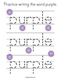 Practice writing the word purple Coloring Page
