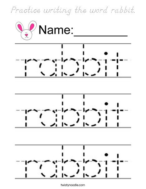 Practice writing the word rabbit. Coloring Page