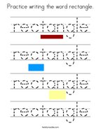 Practice writing the word rectangle Coloring Page