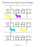 Practice writing the word sheep Coloring Page