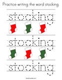 Practice writing the word stocking Coloring Page
