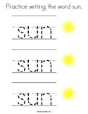 Practice writing the word sun Coloring Page