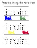 Practice writing the word train. Coloring Page