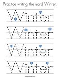 Practice writing the word Winter Coloring Page