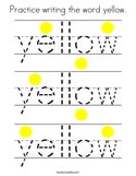 Practice writing the word yellow Coloring Page