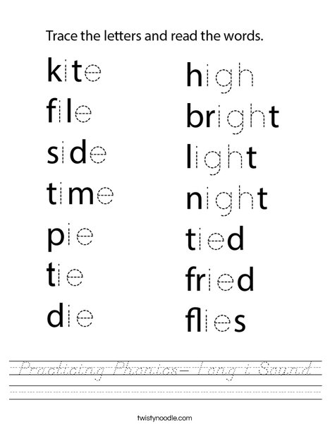 Practicing Phonics- Long i Sound Worksheet