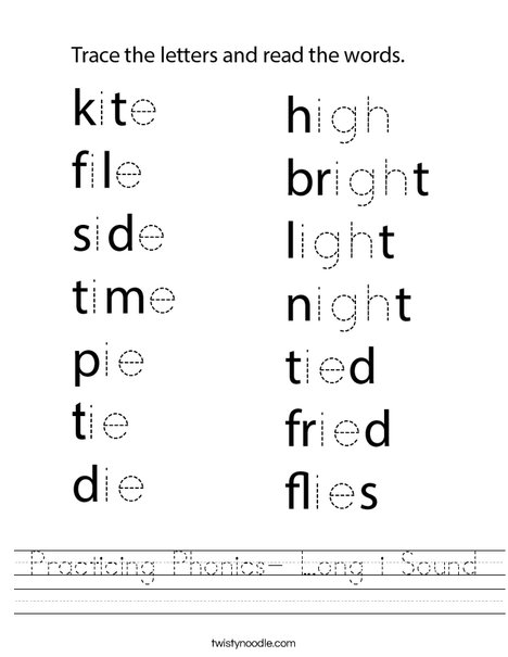 Practicing Phonics- Long i Sound Worksheet