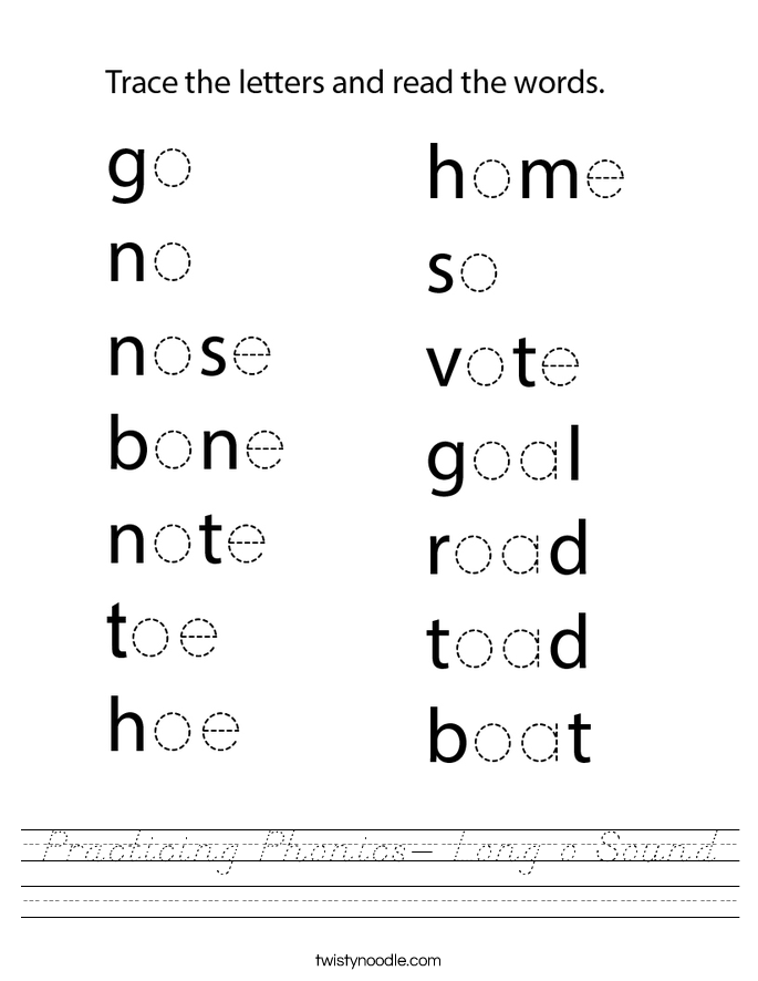 Practicing Phonics- Long o Sound Worksheet