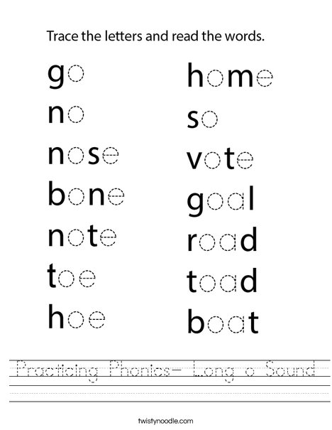 Practicing Phonics- Long o Sound Worksheet