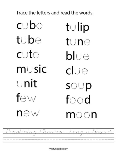 Practicing Phonics- Long u Sound Worksheet