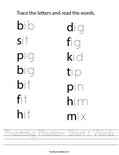 Practicing Phonics- Short i Words Worksheet