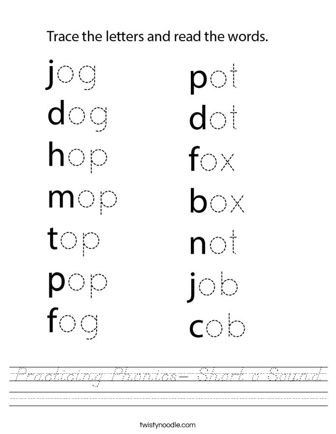 Practicing Phonics- Short o Sound Worksheet