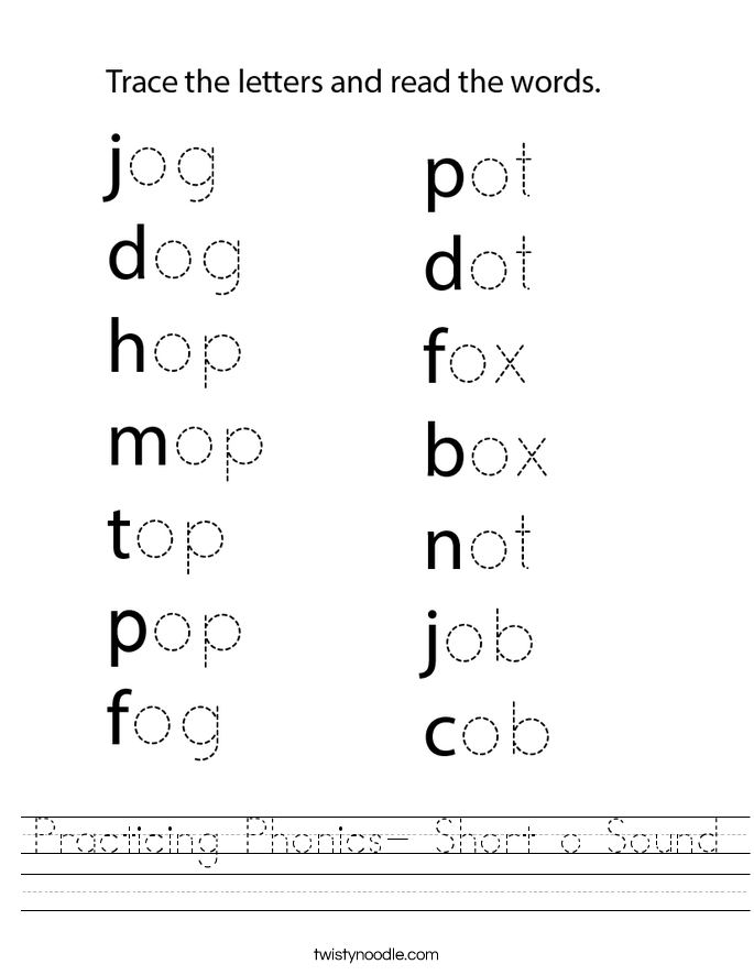 Practicing Phonics- Short o Sound Worksheet