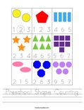 Preschool Shape Counting Worksheet