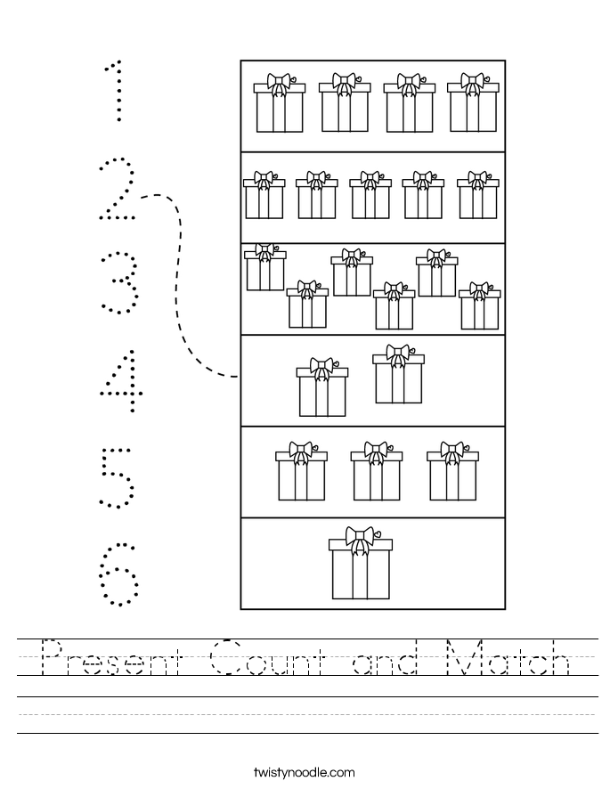 Present Count and Match Worksheet