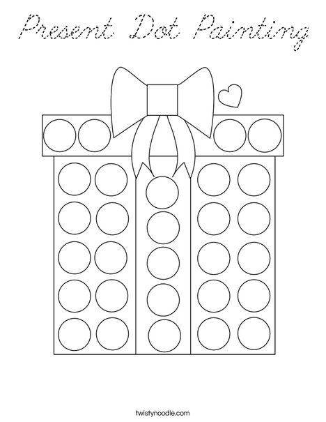 Present Dot Painting Coloring Page