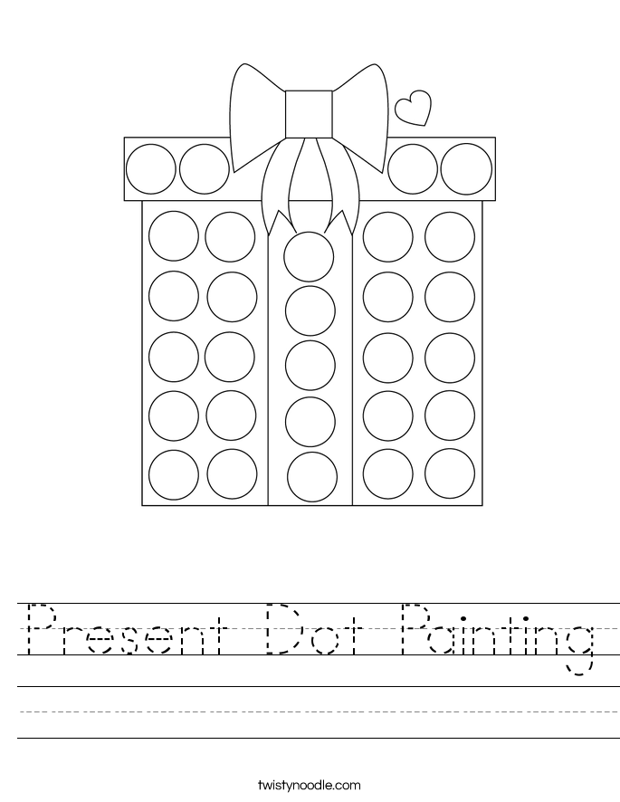 Present Dot Painting Worksheet