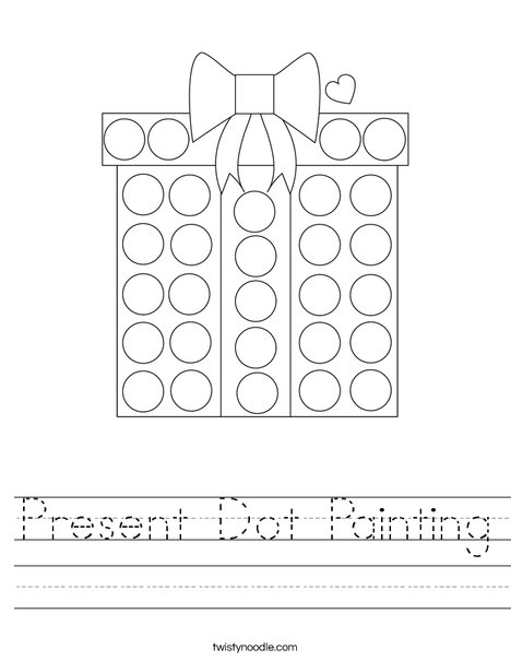 Present Dot Painting Worksheet