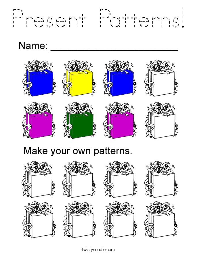 Present Patterns! Coloring Page