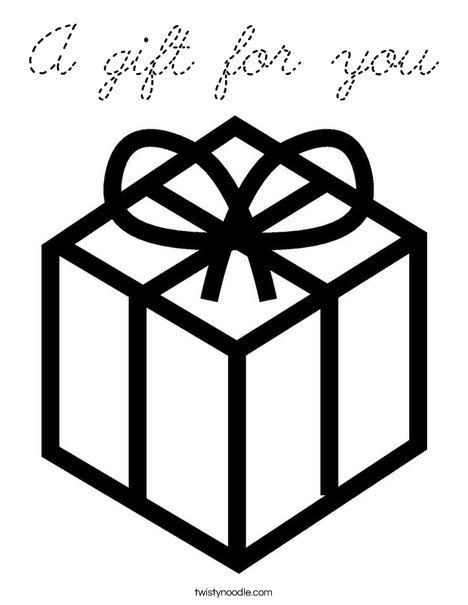 Present with Bow Coloring Page